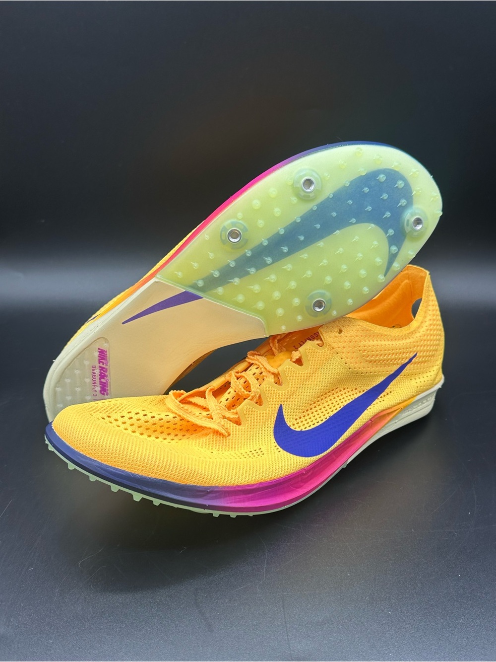 Nike ZoomX Dragonfly 2 Yellow Track Distance Spikes Size Men's 9.5 FD8413-800
